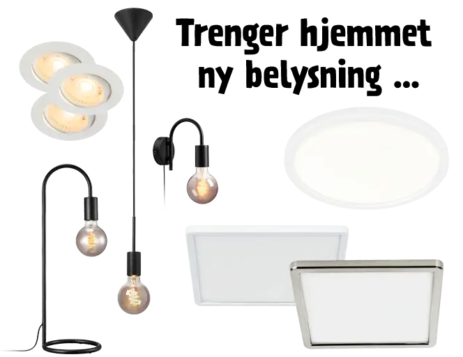 Ulike lamper - innendørsbelysning