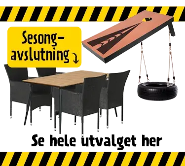 Sesongavslutning hagemøbler, hagespill og hagelek