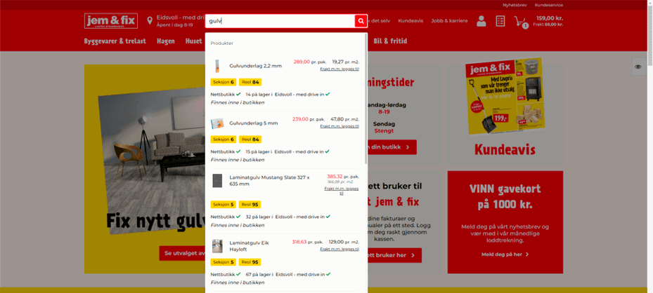 Se antall og plassering i butikk