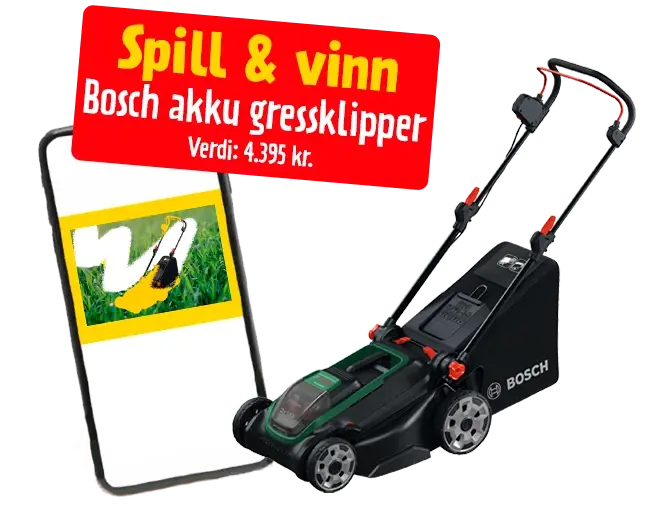 Spill og vinn en Bosch gressklipper