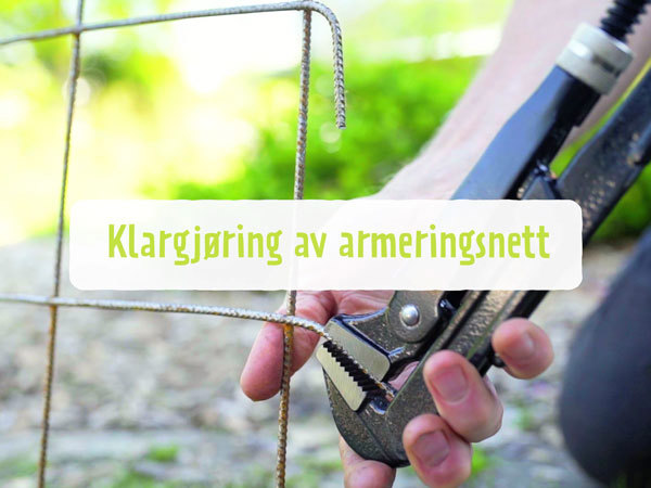 Klargjør armeringsnett ved å bøye endene ned