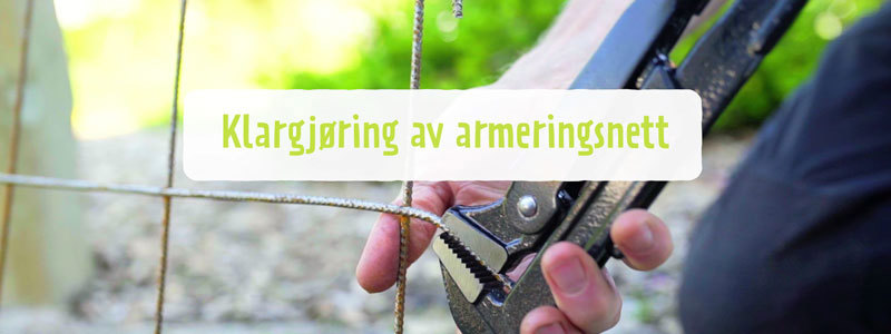 Klargjør armeringsnett ved å bøye endene ned